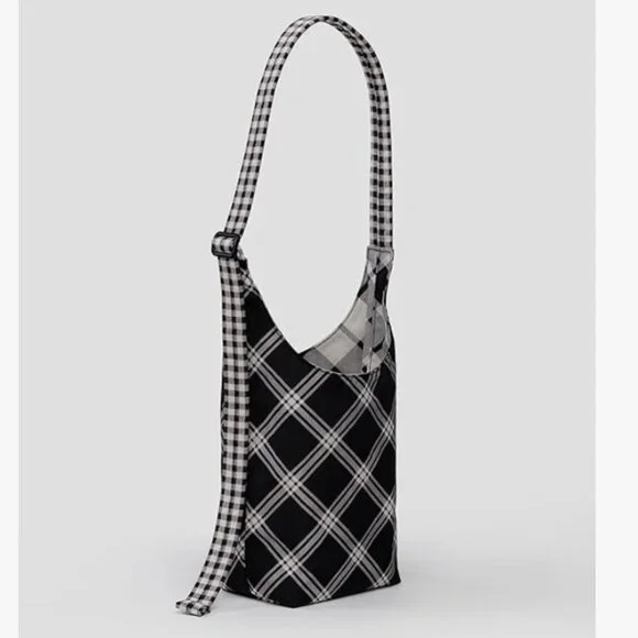 BAGGU Small Nylon Sling- Mixed Plaid - Picture 1 of 6